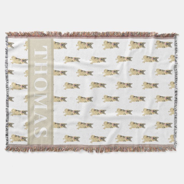 Personalised German Shepherd Throw Blanket (Front)