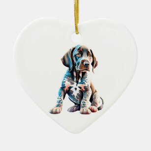 Personalised German Shorthaired Pointer Puppy Ceramic Ornament