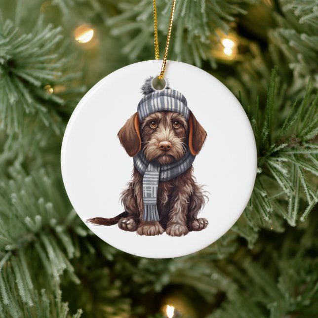 Personalised German Wirehaired Pointer Dog Ceramic Ornament (Tree)