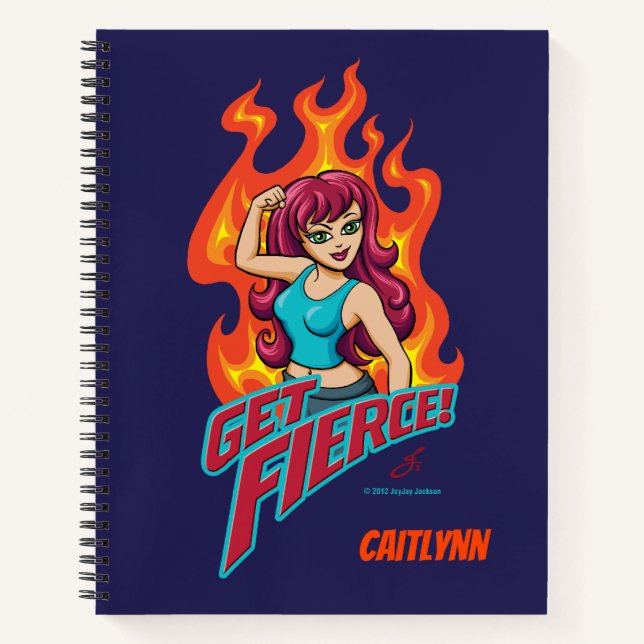 Personalised Get Fierce Girl Notebook (Front)