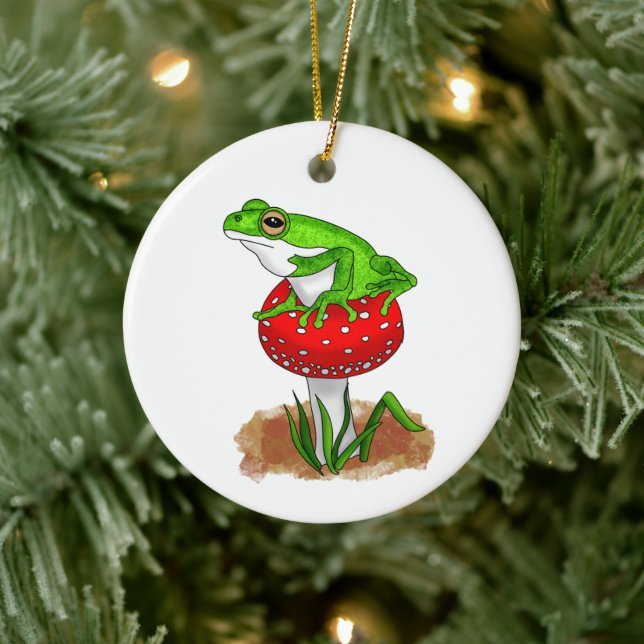 Personalised Get Froggy with It | Funny Frog Ceramic Ornament (Tree)
