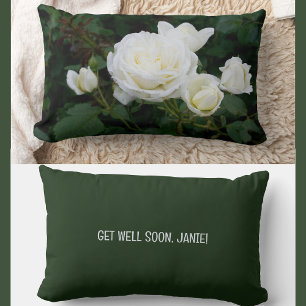 Personalised Get Well Soon Coworker Friend Roses Lumbar Cushion