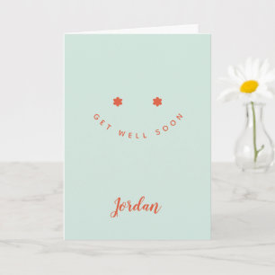 Personalised Get Well Soon, Happy Face Greeting Card