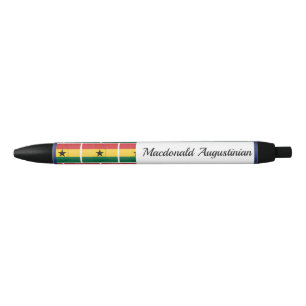 Personalised GHANA Flag Black Ink Pen