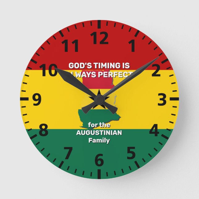 Personalised GHANA FLAG  Round Clock (Front)