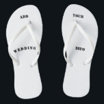 personalised, gift  beach, wedding, honeymoon thongs<br><div class="desc">How fun! Create your own flops/custom flip flops! ** gift idea** Add your logo, your own artwork, photograpgy, text, wedding details, your choice! Have fun with it! Also Great for a birthday gift, Christmas gift, wedding/weddings, honeymoon, bridesmaids, beach day, or beach wedding! Makes for a fun promotional product, tradeshow giveaway,...</div>