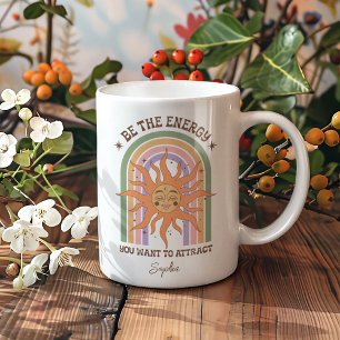 Personalised Gift Boho Be The Energy Inspiration Coffee Mug