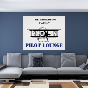 Personalised Gift, Cool Aeroplane Pilot Lounge Poster