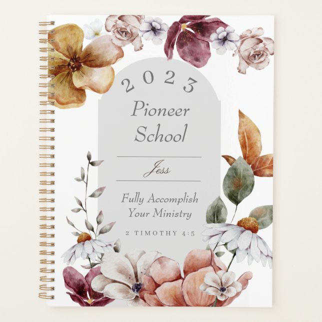 Personalised gift for 2023 JW pioneer  Planner (Front)