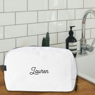 Personalised Gift for Bridesmaid Squad White Dopp Kit