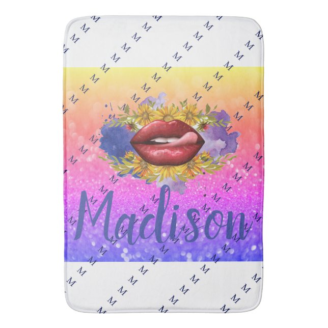 Personalised Gift for Bridesmaid, Wedding, Wife Bath Mat (Front Vertical)
