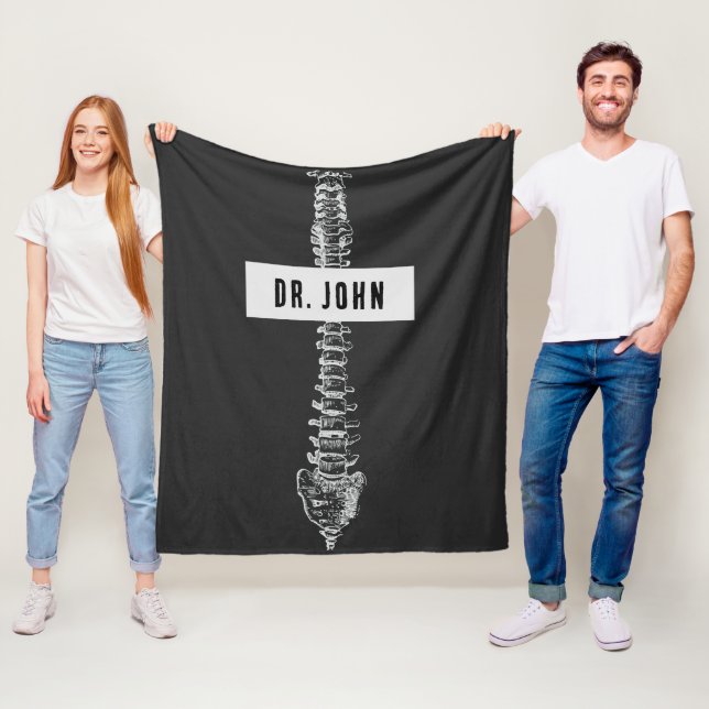 Personalised Gift for Chiropractor, Spine Doctor Fleece Blanket (In Situ)