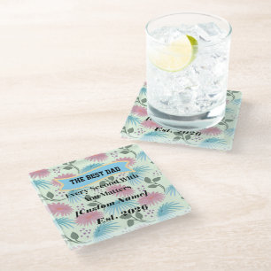 Personalised Gift for Dad Father's Day Gift Glass Coaster