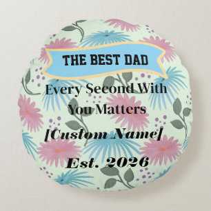 Personalised Gift for Dad Father's Day Gift Round Cushion