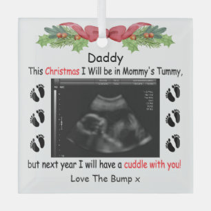 Personalised Gift for Daddy To Be from Bump Glass Tree Decoration
