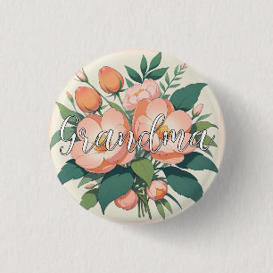 Personalised Gift For Grandma, Canvas Grandma 3 Cm Round Badge