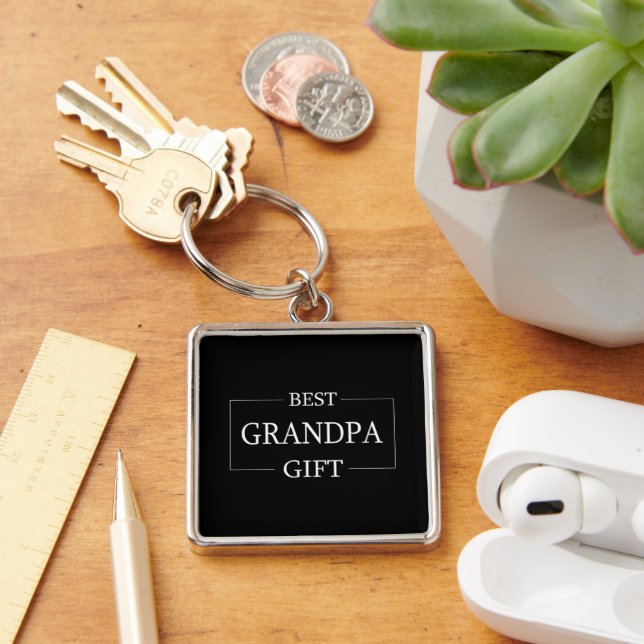 Personalised Gift For Grandpa Grandfather Birthday Key Ring (Desk)