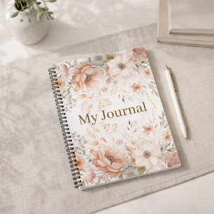 Personalised Gift for Her Terracotta Floral Notebook