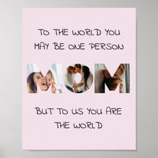 Personalised Gift For MOM Photo Collage Print