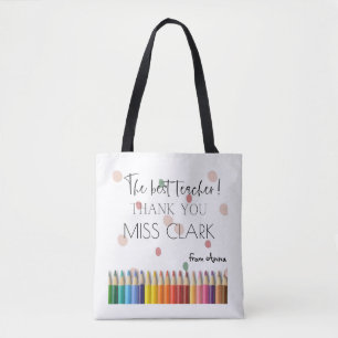 Personalised gift for teachers tote bag