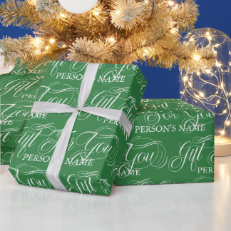 Personalised Gift For You Retro Typography Pattern Wrapping Paper