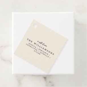 Personalised Gift From Modern Elegant Ivory Cream Favour Tags