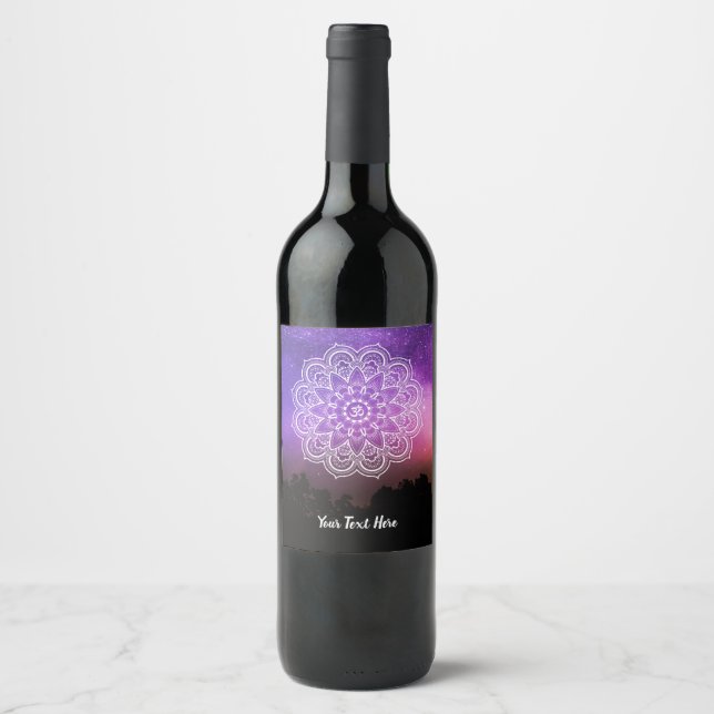 Personalised Gift Mandala Wine Label (Front)