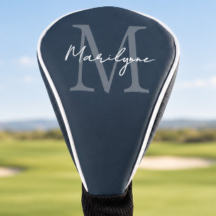 Personalised Gift Modern Name Monogram Golf Head Cover