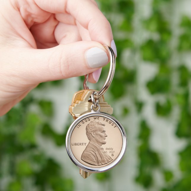 Personalised Gift Penny Coin  Key Ring (Hand)