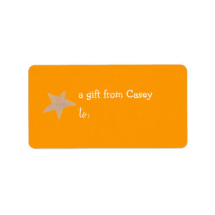 Personalised gift tag label -- star theme