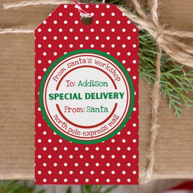 Personalised Gift Tag Special Delivery from Santa (Creator Uploaded)