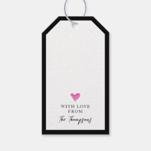 Personalised Gift Tags Hand Drawn Watercolor Heart