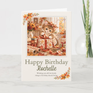 Personalised Gift Wrapping Kitten Birthday Card