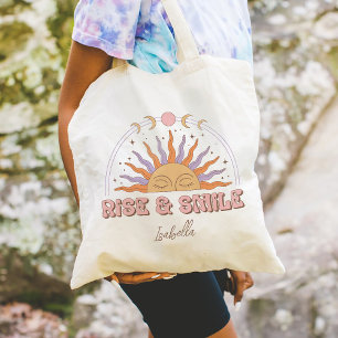 Personalised Gifts Boho Rise And Smile Tote Bag