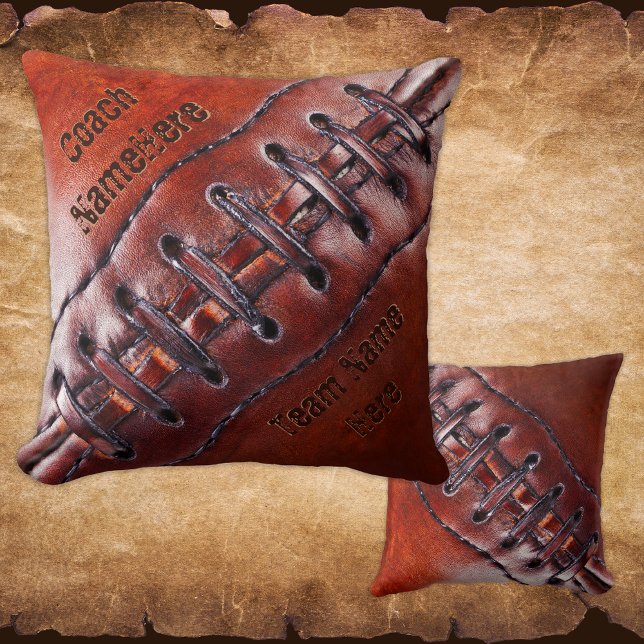 Personalised Gifts for Football Coaches or Players Cushion (Personalized Football Coach Gifts. Football Throw Pillows. )