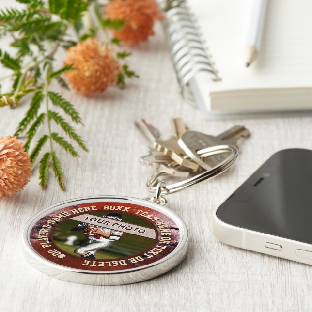 Personalised Gifts for Football Players with Photo Key Ring (Side)