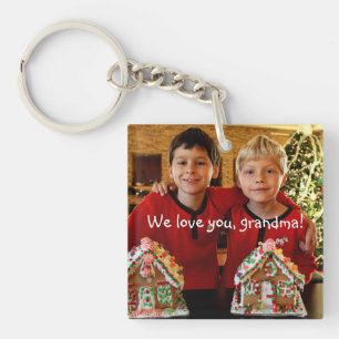 Personalised Gifts For Grandma Square Key Chain