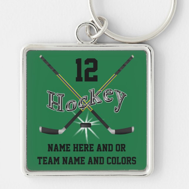 Personalised Gifts for Hockey Players, Keychains (Front)