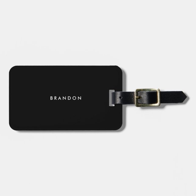 Personalised Gifts For Men Black Luggage Tags (Front Horizontal)