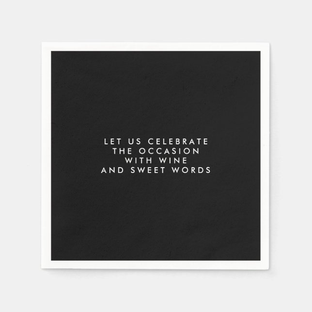 Personalised Gifts For Men Black Paper Napkins (Front)