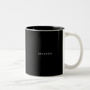Personalised Gifts For Men Black Two-Tone Mugs