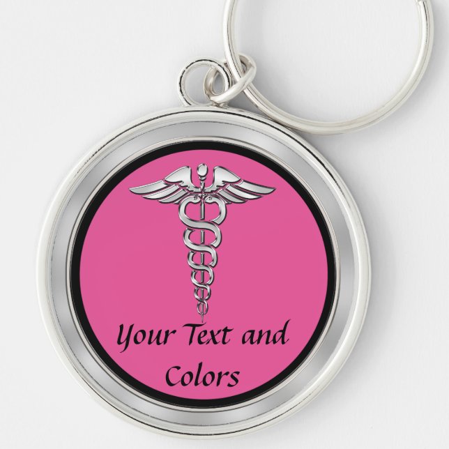 Personalised Gifts for Nurses in Your COLORS, TEXT Key Ring (Front)