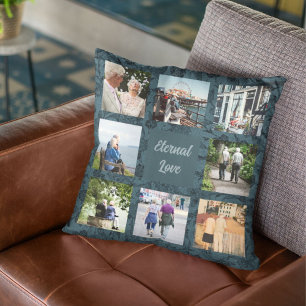 Personalised Gifts for Older Parents Couples Green Cushion