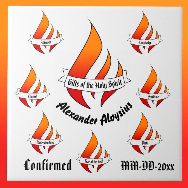 Personalised Gifts of the Holy Spirit Confirmation Ceramic Tile (Creator Uploaded)