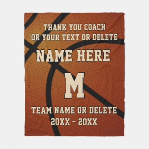 Personalised Gifts to Give a Basketball Coach Fleece Blanket