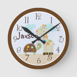 Personalised "Giggle Gang Giraffe &Turtle" Clock