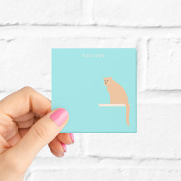 Personalised Ginger Cat Blue Sticky Notes