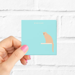 Personalised Ginger Cat Blue Sticky Notes