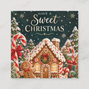 Personalised Gingerbread Christmas with Candy,cake Enclosure Card