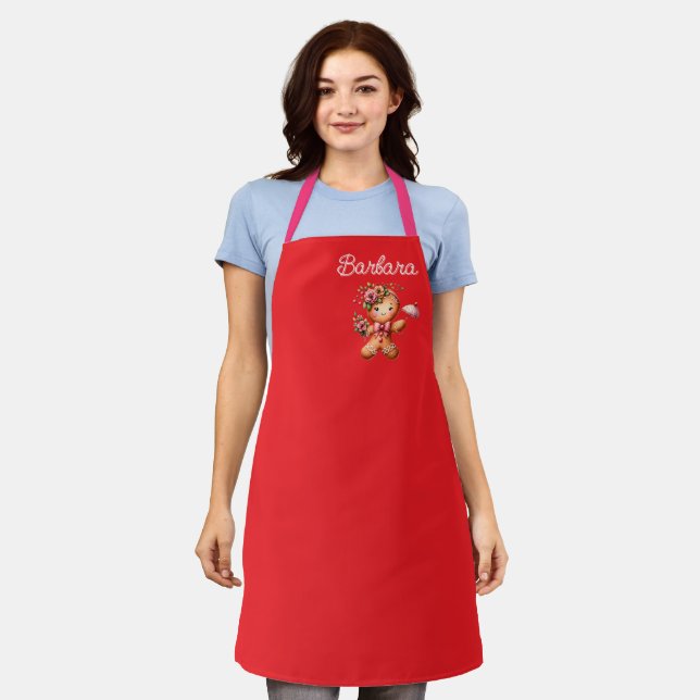Personalised Gingerbread Cookie  Apron (Worn)